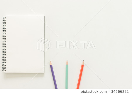 Creative flat lay photo of workspace desk. 34566221
