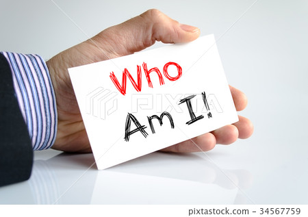 Who am i text concept 34567759