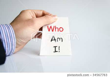 Who am i text concept 34567763