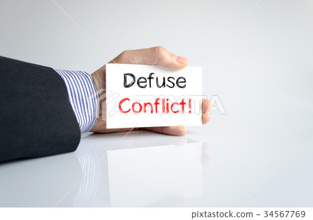 Defuse conflict text concept Defuse conflict text concept 34567769