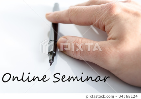 Online seminar text concept Online seminar text concept 34568124