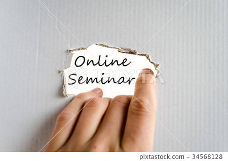 Online seminar text concept 34568128