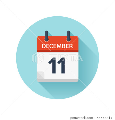 December 11. Vector flat daily calendar icon. Date December 11. Vector flat daily calendar icon. Date 34568815