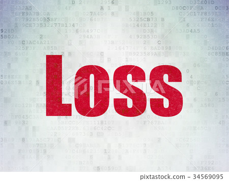 Finance concept: Loss on Digital Data Paper 34569095