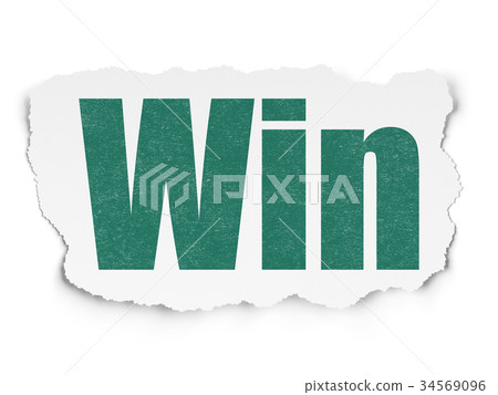 Finance concept: Win on Torn Paper background 34569096