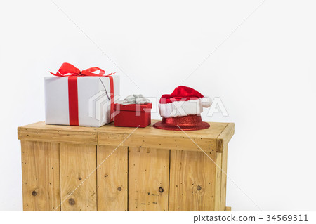 Christmas gifts Empty on a crate 34569311
