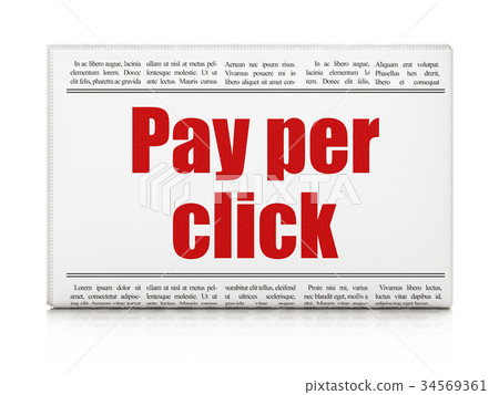Marketing concept: newspaper headline Pay Per 34569361