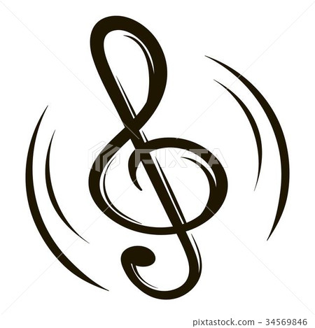 Music key icon cartoon Music key icon cartoon 34569846