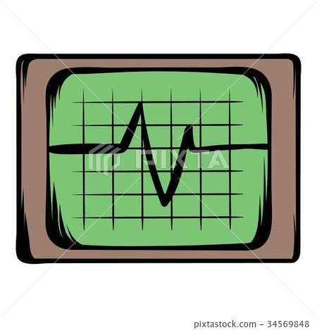Electrocardiogram monitor icon cartoon Electrocardiogram monitor icon cartoon 34569848