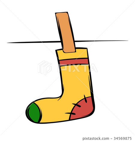 Yellow sock icon cartoon Yellow sock icon cartoon 34569875