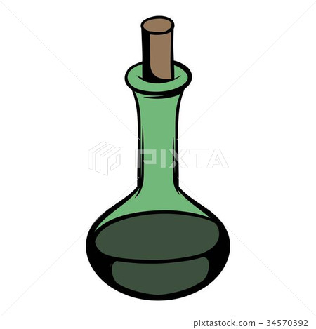 Flask with magic liquid icon cartoon 34570392
