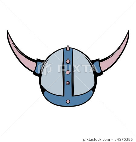 Viking helmet icon cartoon 34570396