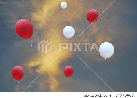 Red and white balloons Red and white balloons 34570608