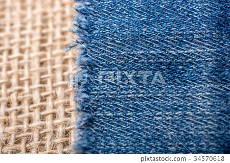 Denim canvas placed on linen canvas Denim canvas placed on linen canvas 34570618