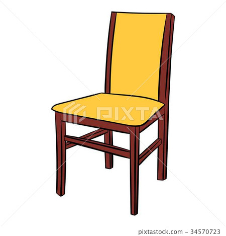 Classic wooden chair comic icon - Stock Illustration [34570723] - PIXTA