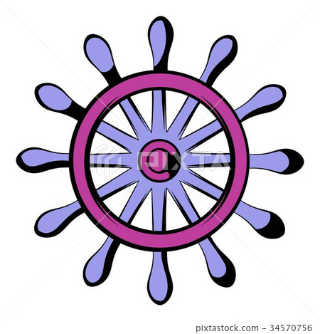 Wooden ship wheel icon, icon cartoon 34570756