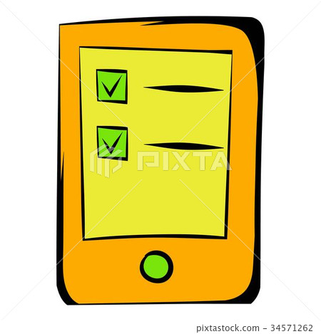Tablet with the objectives of icon cartoon 34571262
