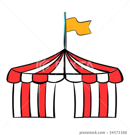 Circus tent icon cartoon 34571388