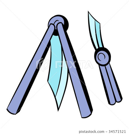 Butterfly knife icon, icon cartoon 34571521