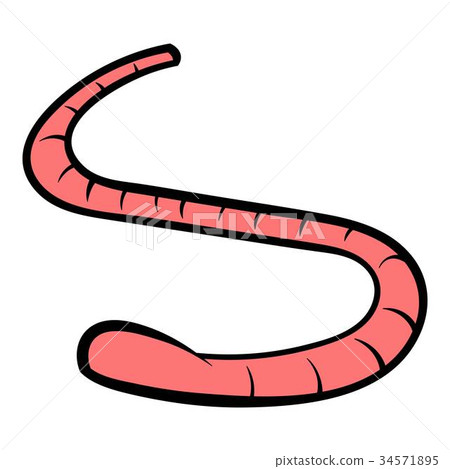 Earthworm icon, icon cartoon 34571895