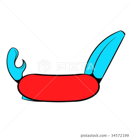 Pocket knife with tools icon, icon cartoon 34572199