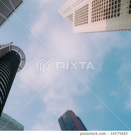 Common modern business skyscrapers 34575685