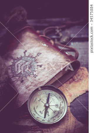 Columbus day and world map with compass Columbus day and world map with compass 34575884