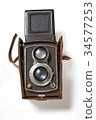 Old twin-lens reflex camera 34577253