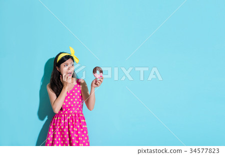 pretty attractive woman wearing cute dress 34577823