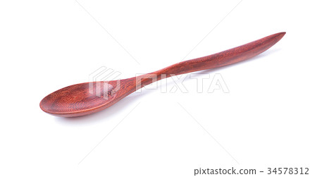 Wooden spoon on White background 34578312