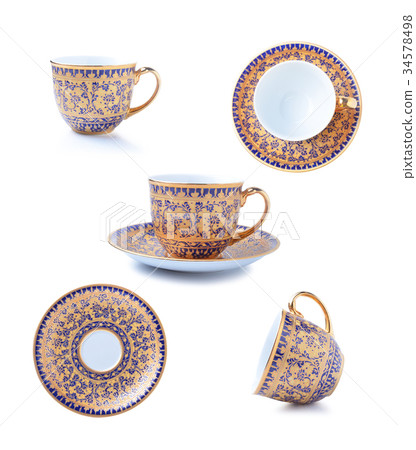 porcelain tea cup on white background porcelain tea cup on white background 34578498
