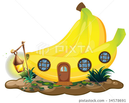 Banana house with lantern 34578691