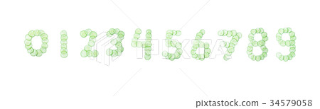 Letters and numbers alphabet of cucumbers Letters and numbers alphabet of cucumbers 34579058