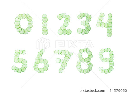 Letters and numbers alphabet of cucumbers Letters and numbers alphabet of cucumbers 34579060