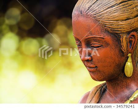 Close up of The Statue of asian woman  34579241