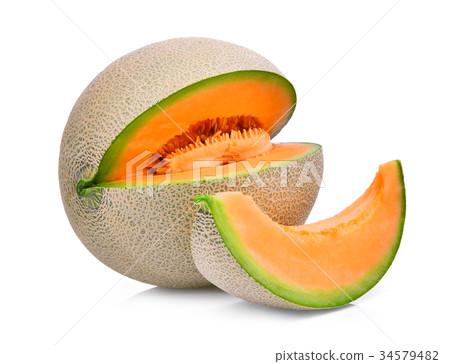 slice of japanese melons, orange melon slice of japanese melons, orange melon 34579482