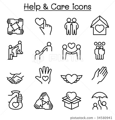 Help, care, Friendship, Generous & Charity icons 34580941