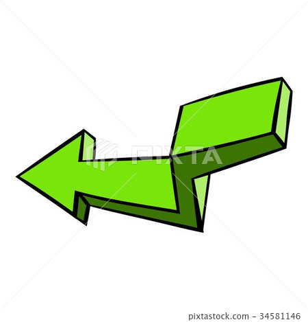 Green broken arrow icon, icon cartoon Green broken arrow icon, icon cartoon 34581146