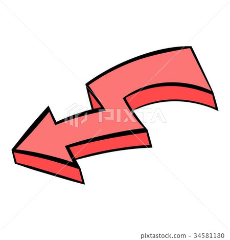 Broken red arrow icon, icon cartoon Broken red arrow icon, icon cartoon 34581180