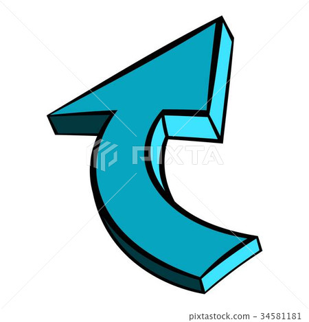 Blue spiral arrow icon, icon cartoon 34581181