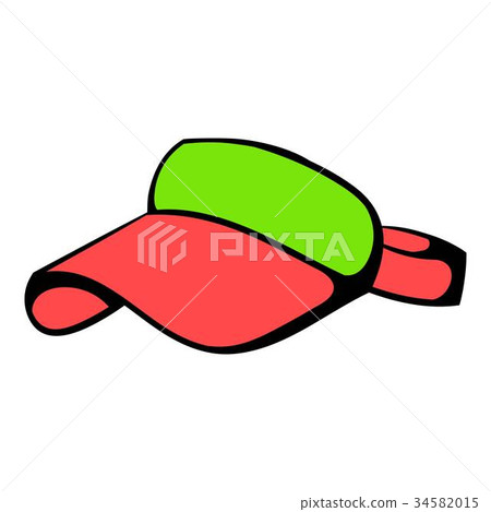 Red visor icon, icon cartoon 34582015