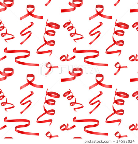 Holiday red paper streamers. Seamless pattern-插圖素材 [34582024] - PIXTA圖庫