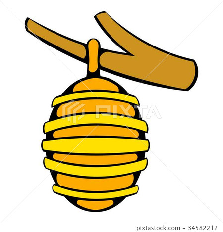 Hive on branch icon, icon cartoon 34582212