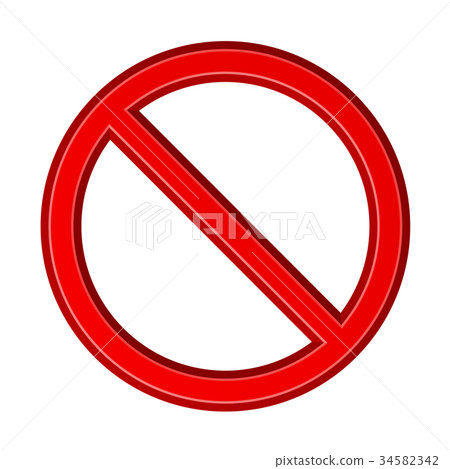 red blank ban sign 34582342