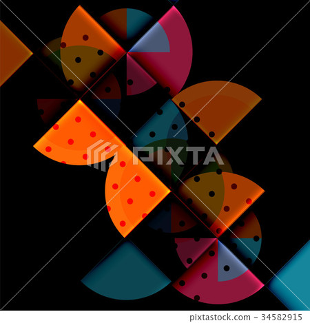 Circle elements on black background 34582915