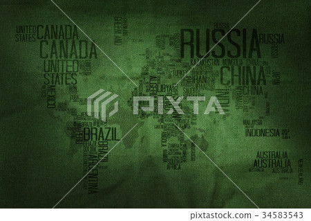 Countries Name World Map on Military Texture 34583543