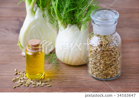fennel essential oil, bulb and seeds, selective 34583647