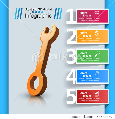 Wrench template bussines infographic 34584879