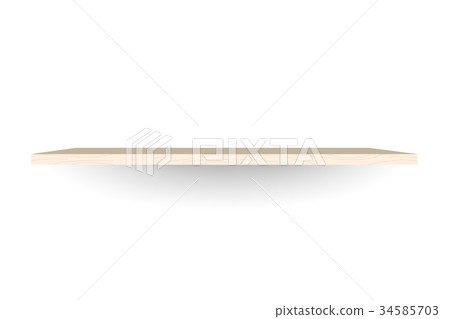 Wood shelf on white background 34585703