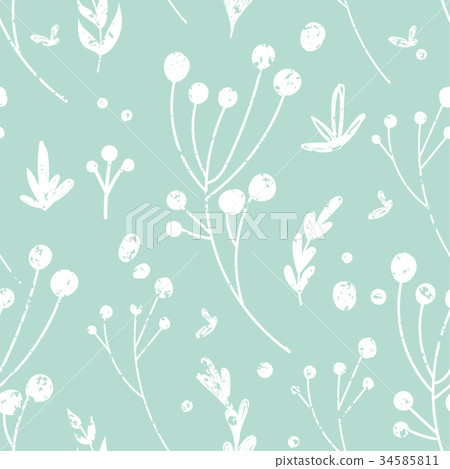 Seamless pattern with pastel flowers. - Stock Illustration [34585811 ...